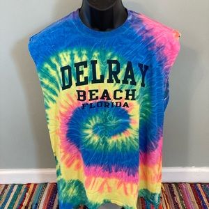 Delray Beach Florida Tie Dye Tank Top Custom Shirt Large